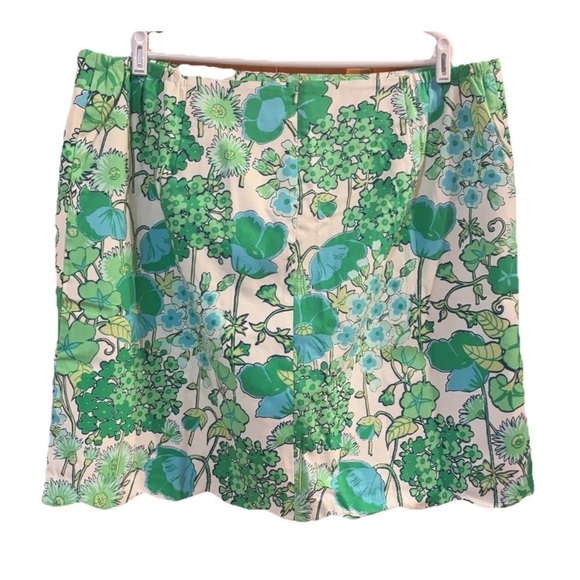 TALBOTS Women’s 22 Skirt Scalloped Floral Print Retro Preppy  Boho NWT - Picture 3 of 11